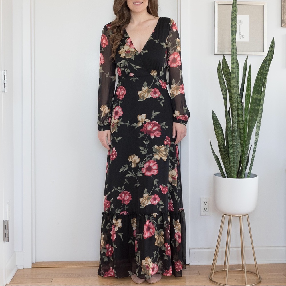 NEW Lulu’s Floral Print Maxi Dress